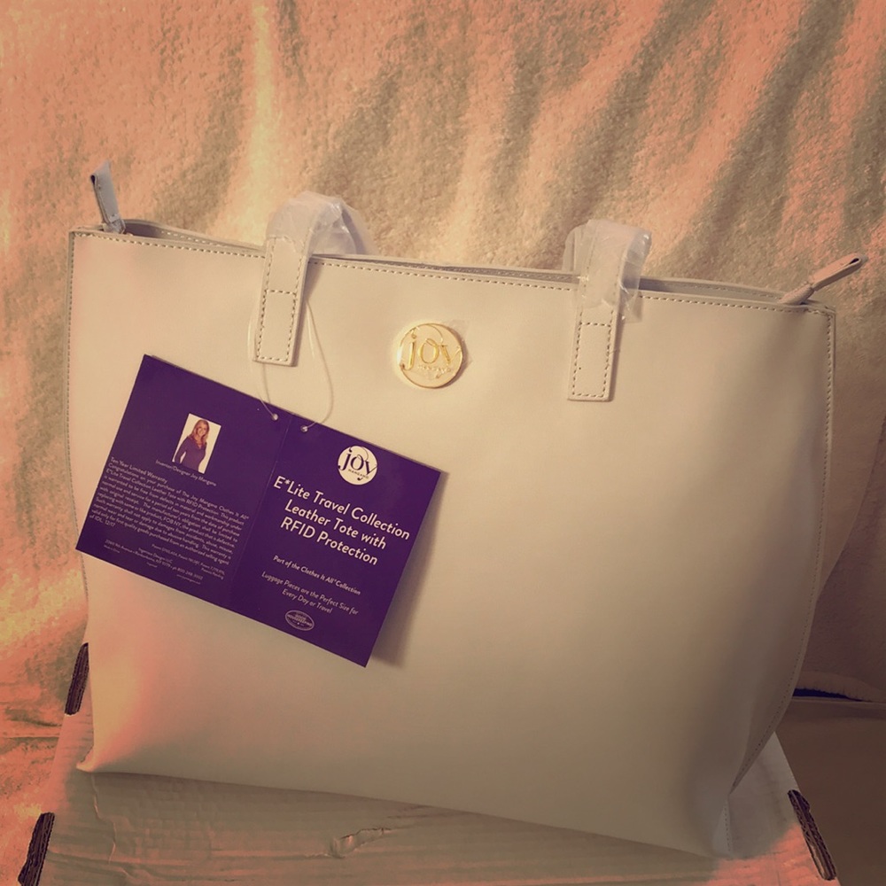 Travel leather Tote with RFID Protection